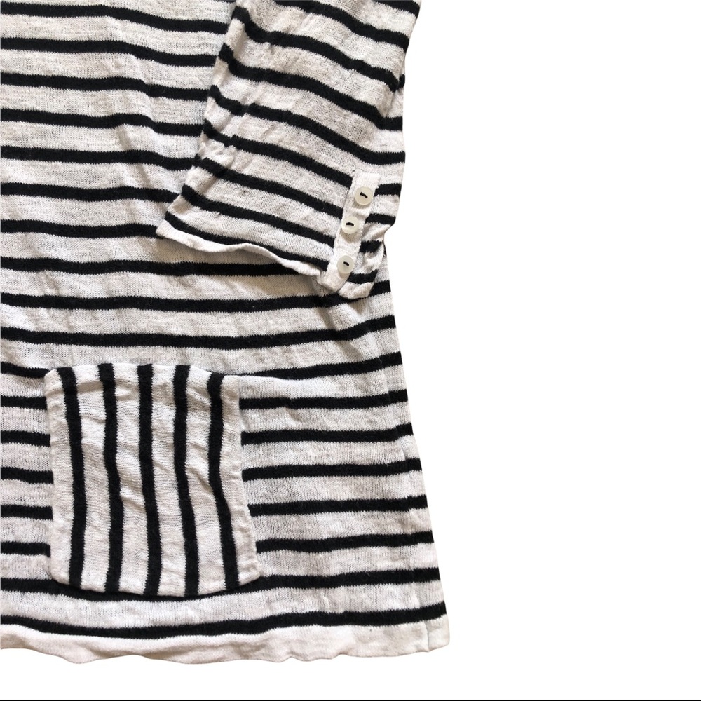J.Jill Black & White Striped Sweater - Picture 3 of 5
